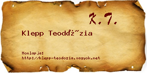 Klepp Teodózia névjegykártya
